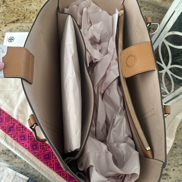 We Tory Burch Thea large leather tote tiramisu - Picture 7 of 11